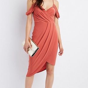 NWT Charlotte Russe draped cold shoulder dress